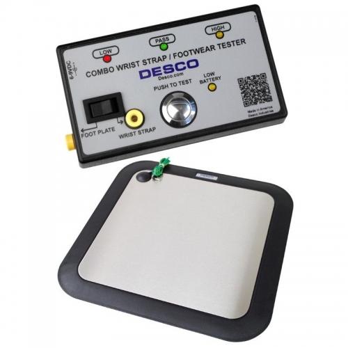 Desco Combo ESD Tester with Stainless Steel Foot Plate and Moulded Base