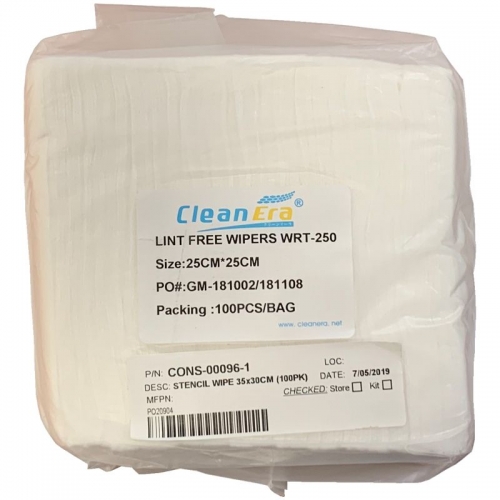 Cleanroom Non-woven Wipers Lint-Free 25x25cm 100pack