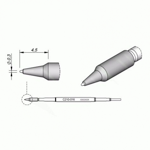 JBC C210 Cartridge Conical Tip 0.3mm