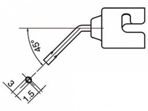 Hakko FR810 Single Bent Nozzle 1.5 X 3.0mm