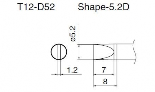 Hakko T12-D52 Solder Tip