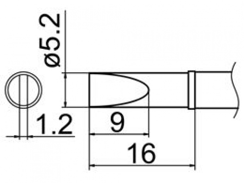 Hakko T12-DL52 Solder Tip